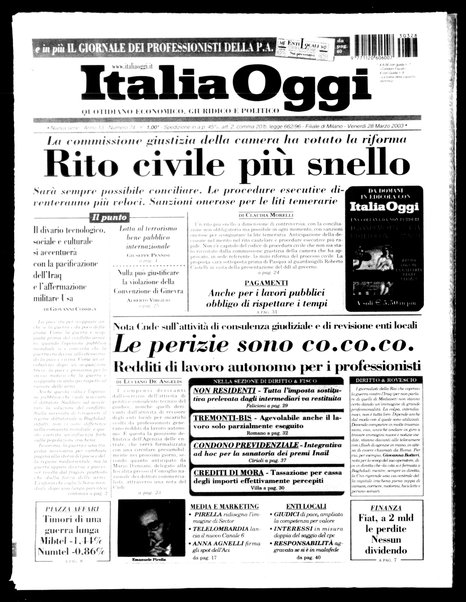 Italia oggi : quotidiano di economia finanza e politica